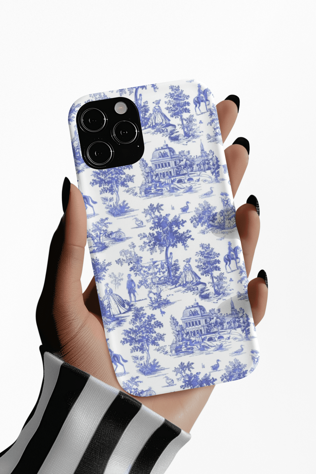 Slim Blue Vintage French Toile Cute Phone Cases for Iphone 16 Pro Max | iPhone 15 Case | iPhone 15 Pro Max Case, Iphone 14, Iphone 14 Pro Max, Iphone 13 12 11 8 7 - Studio40ParkLane