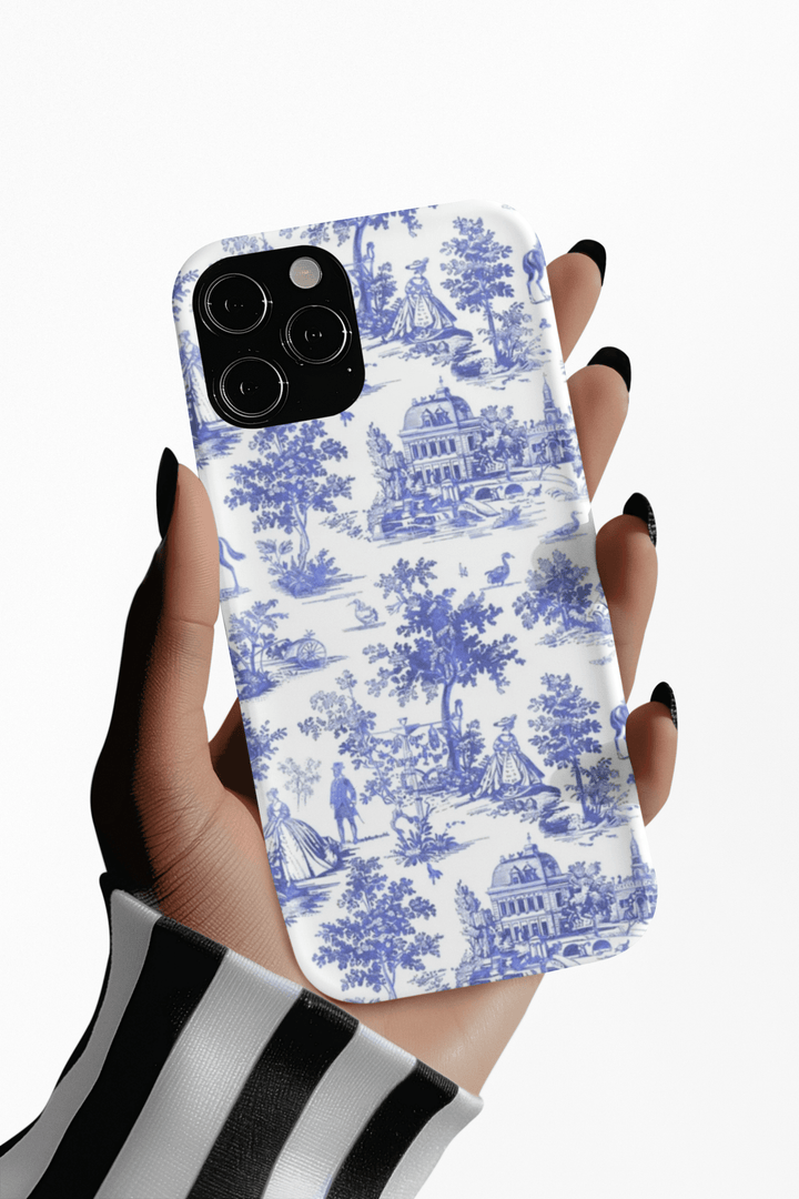 Blue Toile Magnetic Impact-Resistant Cute Phone Case for Iphone 16, iPhone 15 Pro Max Plus 14, 13, 12, 11 Gift for her - Studio40ParkLane