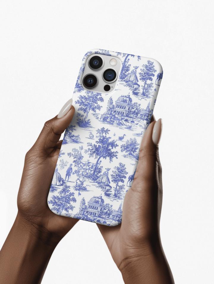 Blue Toile Magnetic Impact-Resistant Cute Phone Case for Iphone 16, iPhone 15 Pro Max Plus 14, 13, 12, 11 Gift for her - Studio40ParkLane