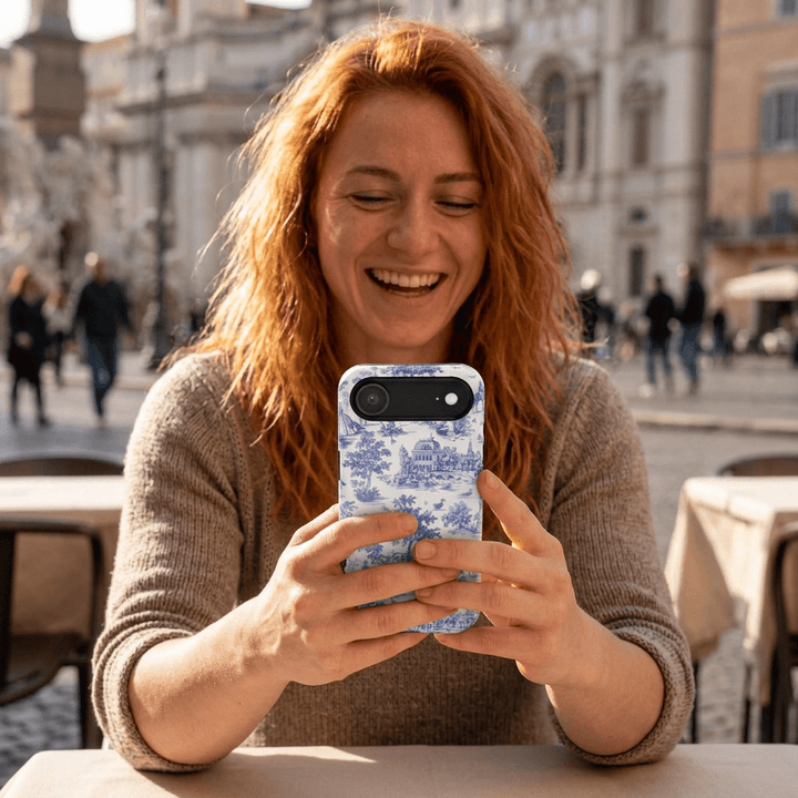 Blue Toile Magnetic Impact-Resistant Cute Phone Case for Iphone 16, iPhone 15 Pro Max Plus 14, 13, 12, 11 Gift for her - Studio40ParkLane