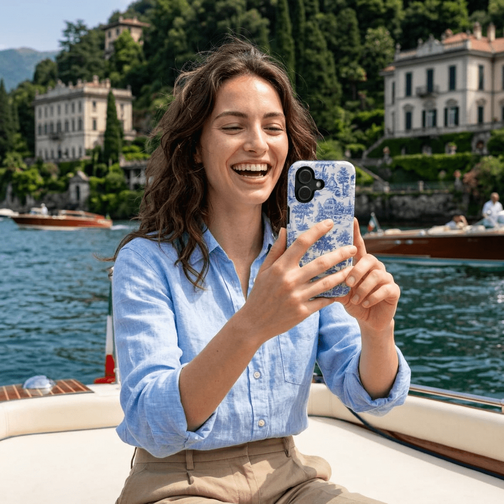 Blue Toile Magnetic Impact-Resistant Cute Phone Case for Iphone 16, iPhone 15 Pro Max Plus 14, 13, 12, 11 Gift for her - Studio40ParkLane