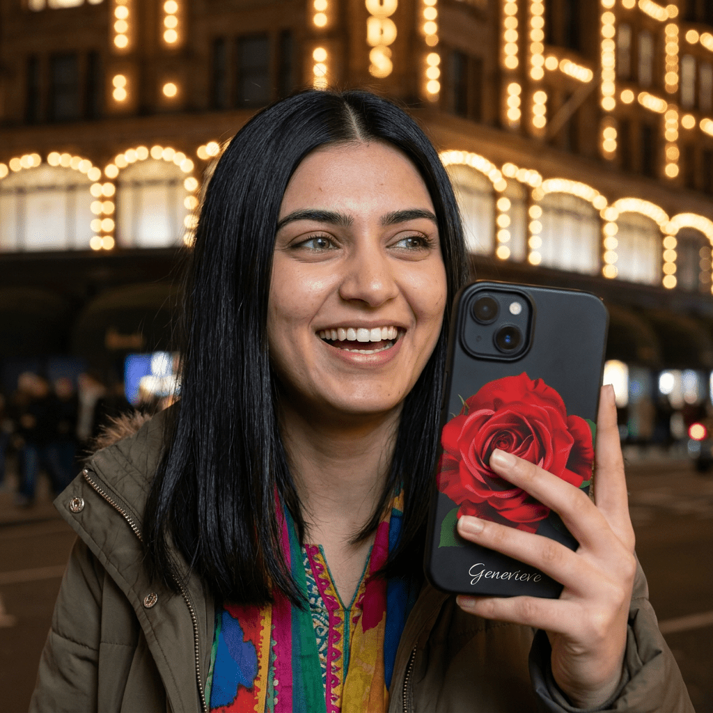Slim Custom Personalized Red Rose Flowers Gift for Her Cute Phone Cases for Iphone 16 Pro Max | iPhone 15 Case | iPhone 15 Pro Max Case, Iphone 14, Iphone 14 Pro Max, Iphone 13 12 11 8 7 - Studio40ParkLane