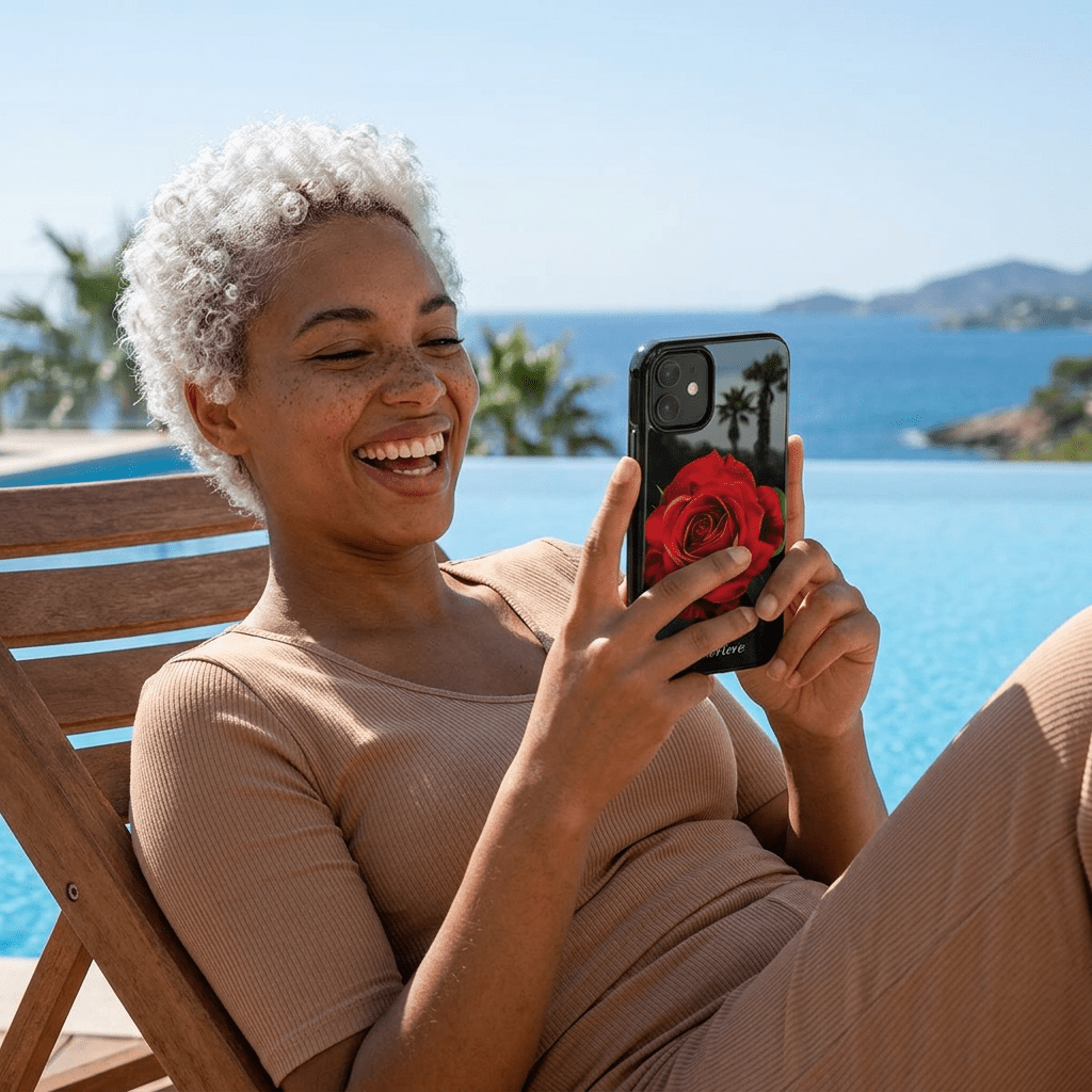 Slim Custom Personalized Red Rose Flowers Gift for Her Cute Phone Cases for Iphone 16 Pro Max | iPhone 15 Case | iPhone 15 Pro Max Case, Iphone 14, Iphone 14 Pro Max, Iphone 13 12 11 8 7 - Studio40ParkLane