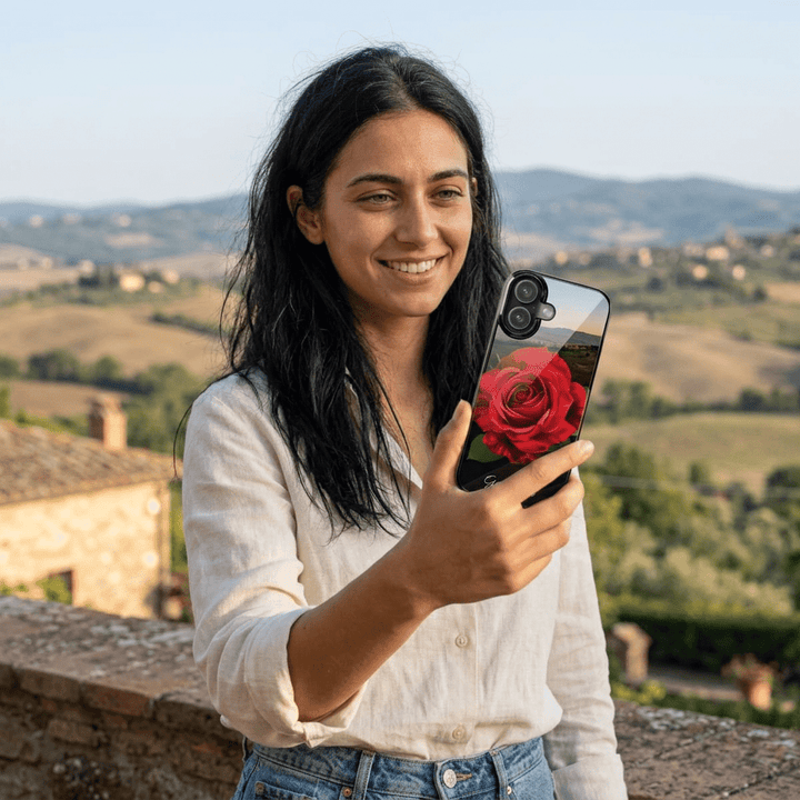 Slim Custom Personalized Red Rose Flowers Gift for Her Cute Phone Cases for Iphone 16 Pro Max | iPhone 15 Case | iPhone 15 Pro Max Case, Iphone 14, Iphone 14 Pro Max, Iphone 13 12 11 8 7 - Studio40ParkLane