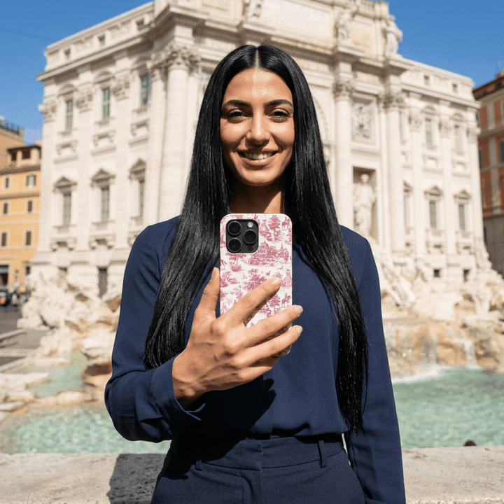 Slim Personalized Slim Pink Vintage French Toile Cute Phone Cases for Iphone 16 Pro Max | iPhone 15 Case | iPhone 15 Pro Max Case, Iphone 14, Iphone 14 Pro Max, Iphone 13 12 11 8 7 - Studio40ParkLane