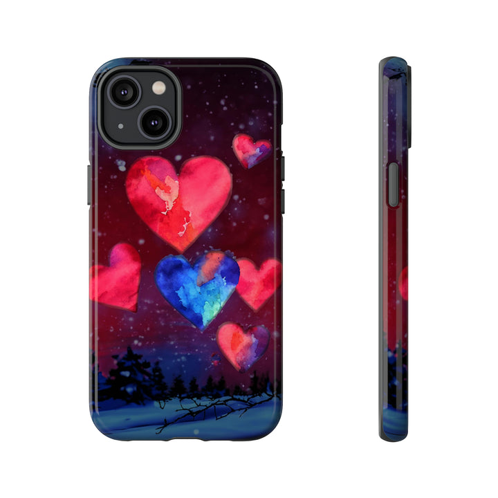 Cute IPhone Case | Rising Heart Love Night, iPhone 15 Case | iPhone 15 Pro Case, Iphone 14 Case, Iphone 14 Pro Max Case, Iphone 13 Case - Studio40ParkLane