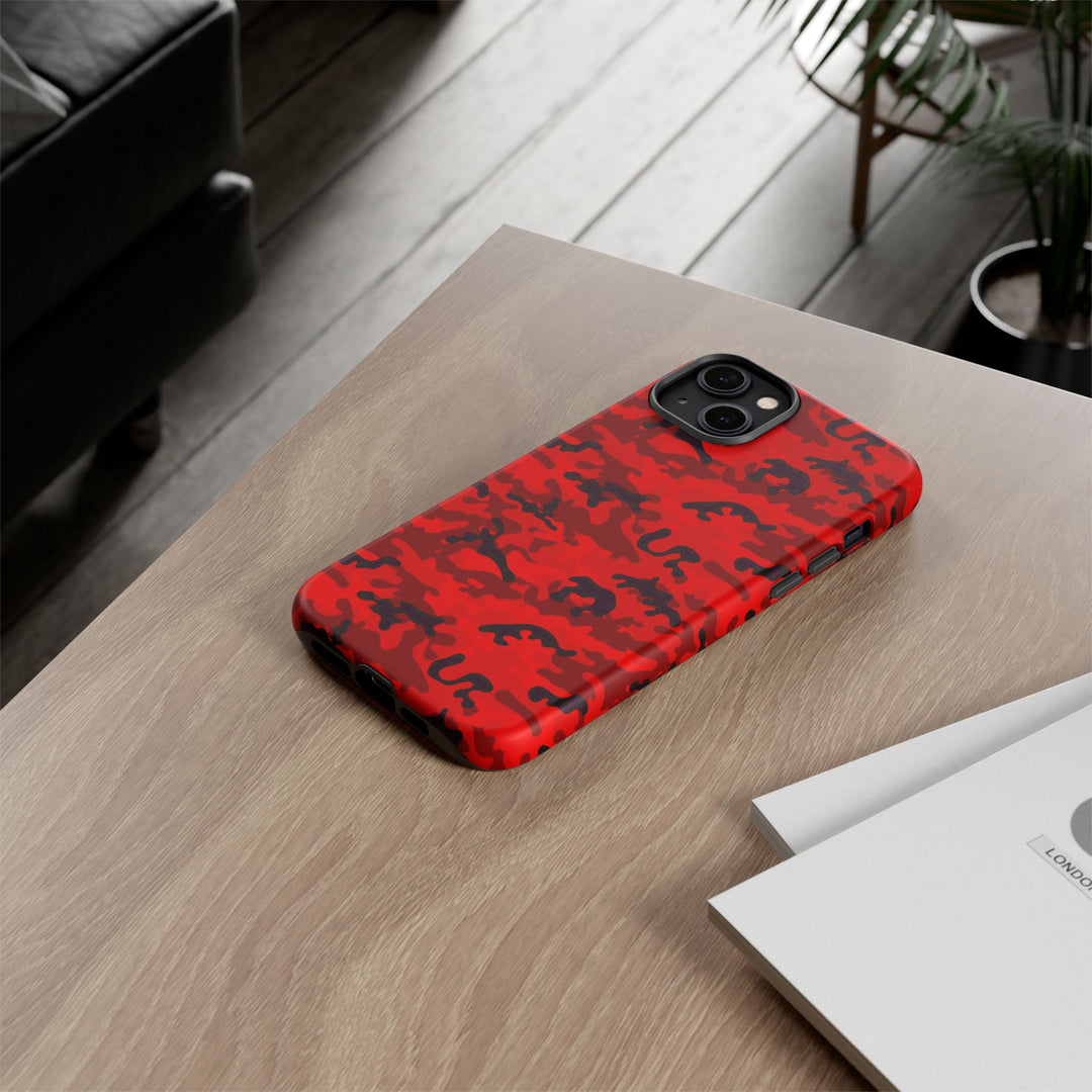 Impact Resistant, Red Camo Camouflage, Cute Phone Cases for Samsung S24, S23, S22, S21, IPhone 15 pro Iphone 14 pro Iphone 13 IPhone 12 Iphone 11 - Studio40ParkLane