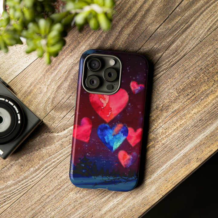 Cute IPhone Case | Rising Heart Love Night, iPhone 15 Case | iPhone 15 Pro Case, Iphone 14 Case, Iphone 14 Pro Max Case, Iphone 13 Case - Studio40ParkLane