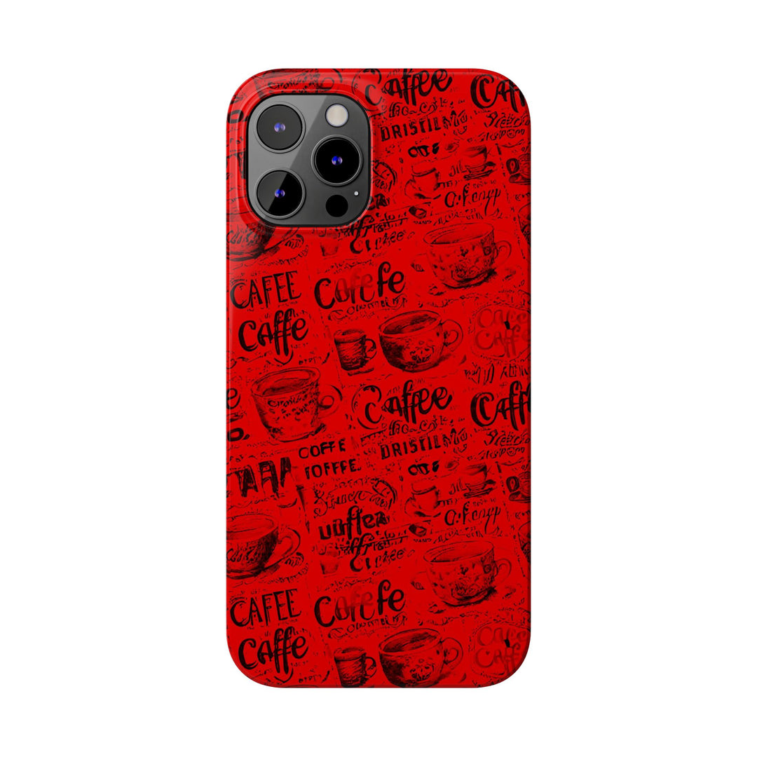 Slim Cute Phone Cases for Iphone - | iPhone 15 Case | iPhone 15 Pro Max Case, Iphone 14 Case, Iphone 14 Pro Max, Iphone 13, Red Black Coffee - Studio40ParkLane