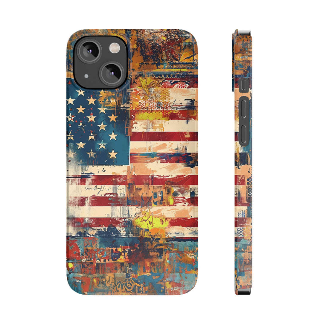 Slim Cute Phone Cases for Iphone | iPhone 15 Case | iPhone 15 Pro Max Case, Iphone 14, Iphone 14 Pro Max, Iphone 13, US Flag Abstract - Studio40ParkLane