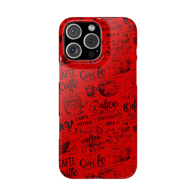 Slim Cute iPhone Cases - | iPhone 15 Case | iPhone 15 Pro Max Case, Iphone 14 Case, Iphone 14 Pro Max, Iphone 13, Red Black Coffee