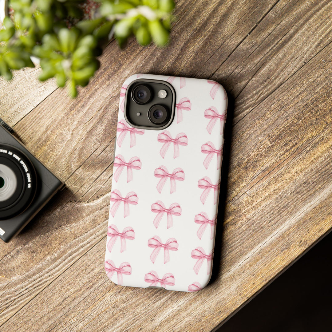 Pink Bows Cute Phone Case, for IPhone 16 Pro Max | Iphone 15, Iphone 14, IPhone 13 Case, 11 8 7, Samsung Galaxy S24, S23, S22, S21, 2 Layer Protection - Studio40ParkLane