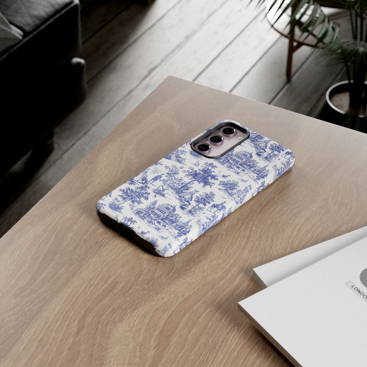 French Toile Blue Coquette Tough Phone Case - For iPhone 17 Pro Max iPhone 16 Pro Case iPhone Iphone 15 Case 14 13 12 11 Cute Phone Case - Studio40ParkLane