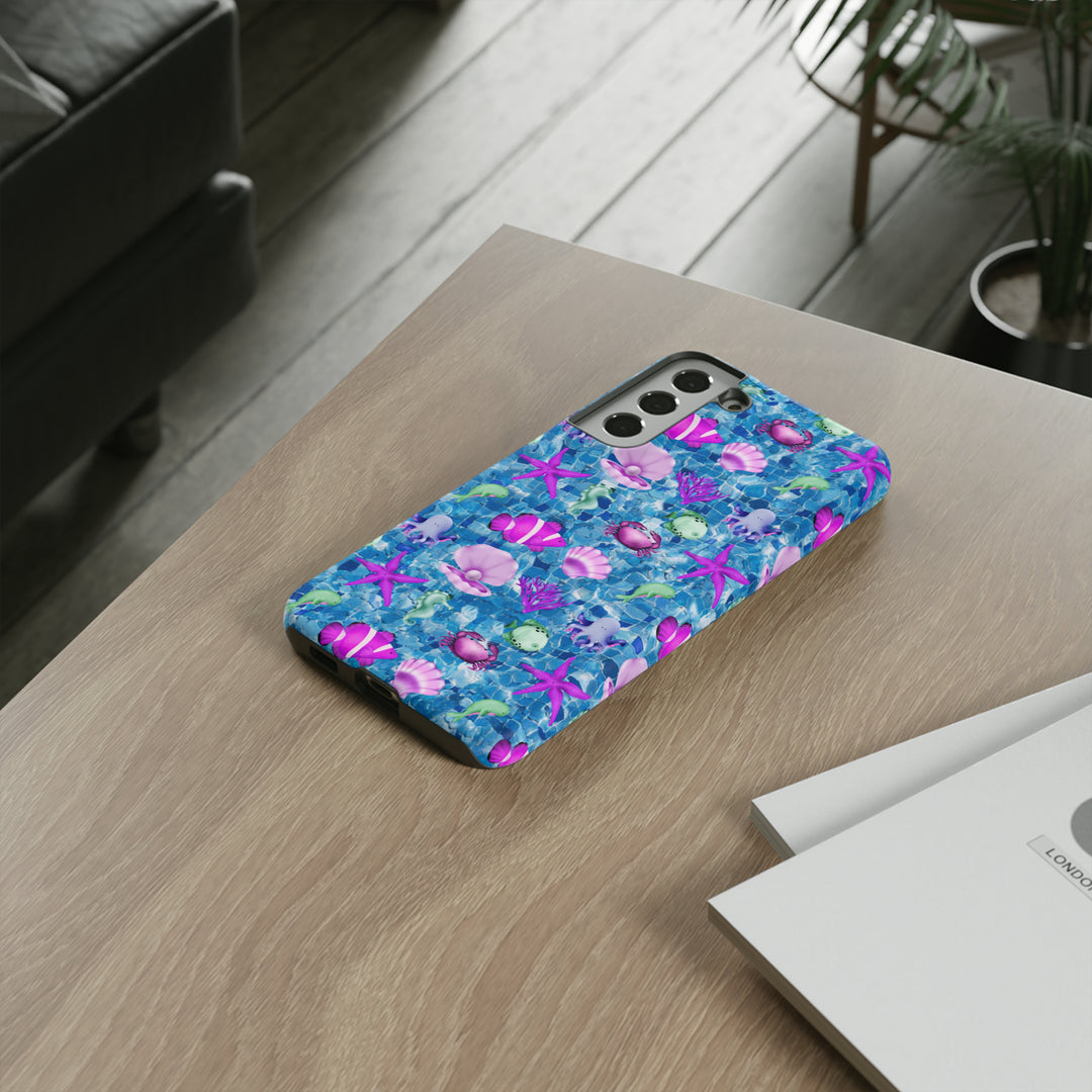 Cute Samsung Phone Case | Aesthetic Samsung Phone Case | Galaxy S23, S22, S21, S20 | Blue Pink Under The Sea, Protective Phone Case - Studio40ParkLane
