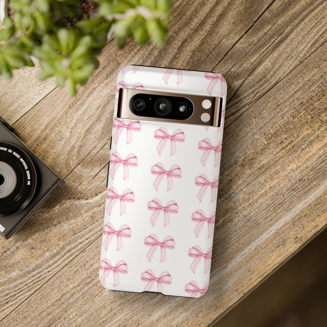 Pink Bows Cute Phone Case, for IPhone 16 Pro Max | Iphone 15, Iphone 14, IPhone 13 Case, 11 8 7, Samsung Galaxy S24, S23, S22, S21, 2 Layer Protection - Studio40ParkLane