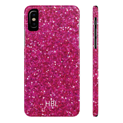 Slim Personalized Muted Pink Faux Play on Glitter Effect Cute Phone Cases for Iphone 16 Pro Max | iPhone 15 Case | iPhone 15 Pro Max Case, Iphone 14, Iphone 14 Pro Max, Iphone 13 12 11 8 7