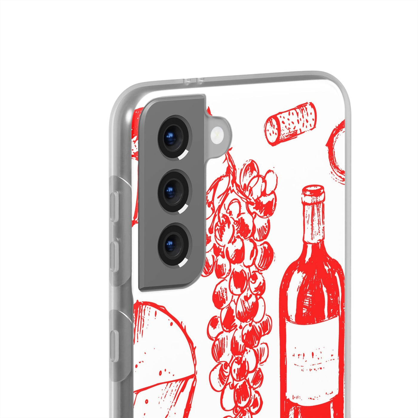 Cute Flexi Phone Cases, French Food Wine Red, Compatible with Samsung Galaxy S23, Samsung S22, Samsung S21, Samsung S20, Galaxy S20 Ultra