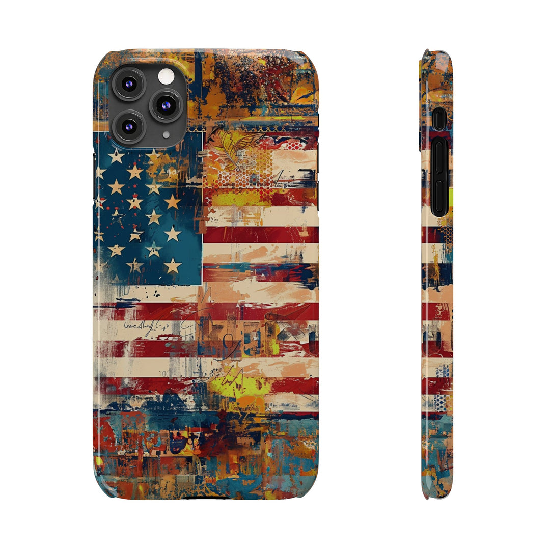 Slim Cute Phone Cases for Iphone | iPhone 15 Case | iPhone 15 Pro Max Case, Iphone 14, Iphone 14 Pro Max, Iphone 13, US Flag Abstract - Studio40ParkLane