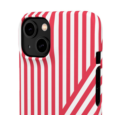 Aesthetic Winterberry Red Stripes Cute Phone Case Sleek Snap - For iPhone 17 Pro Max iPhone 16 Pro iPhone 15 Iphone 14 Plus 13 Pro 12 11 10 Gift - Studio40ParkLane