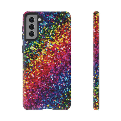 Faux Chic Play on Glitter Effect Cute Phone Case, for IPhone 16 pro Max | Iphone 15, Iphone 14, IPhone 13 Case, 11 8 7, Samsung Galaxy S24, S23, S22, S21, 2 Layer Protection