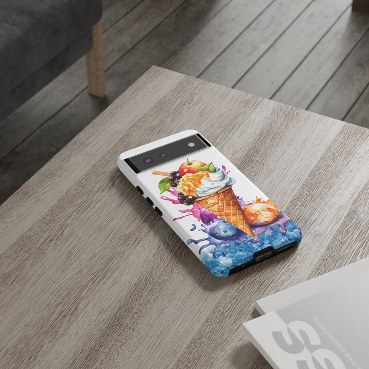 Impact Resistant, Summer Ice Cream Cone, Cute Phone Cases for Samsung S24, S23, S22, S21, IPhone 15 pro Iphone 14 pro Iphone 13 IPhone 12 Iphone 11 - Studio40ParkLane