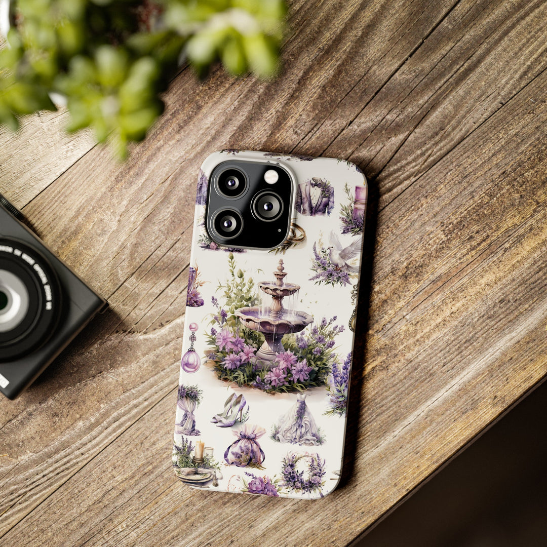 Slim Cute Phone Cases for Iphone | iPhone 15 Case | iPhone 15 Pro Max Case, Iphone 14, Iphone 14 Pro Max, Iphone 13, Lavender Wedding Theme - Studio40ParkLane
