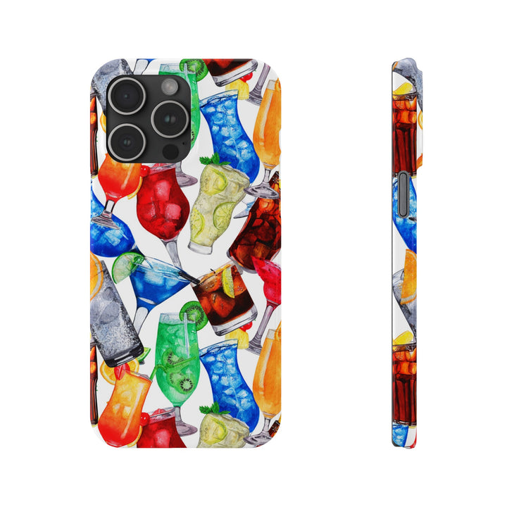 Slim Cute Phone Cases for Iphone - | iPhone 15 Case | iPhone 15 Pro Max Case, Iphone 14 Case, Iphone 14 Pro Max, Iphone 13, Summer Fruit Cocktail - Studio40ParkLane