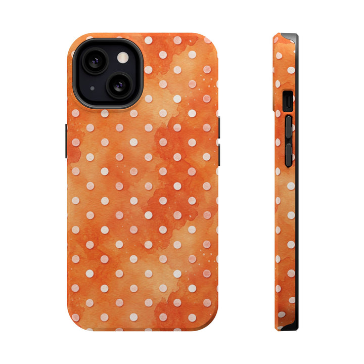 Aesthetic Tough Magsafe Orange Polka Dots Phone Case - For iPhone 17 Pro Max iPhone 16 Pro iPhone 15 Iphone 14 Plus 13 Pro 12 11 10 XR - Studio40ParkLane