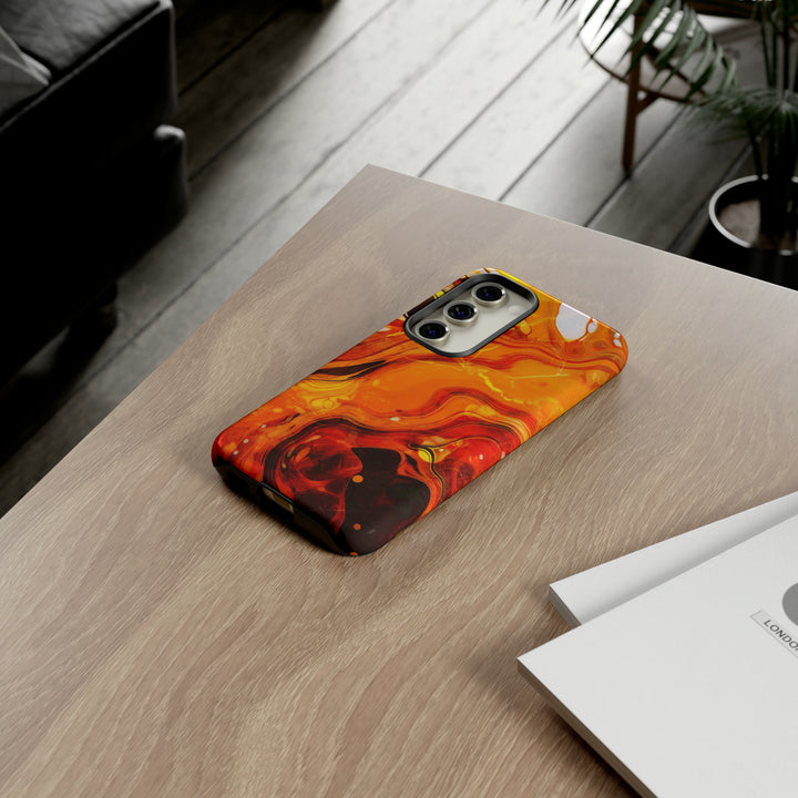 Cute Samsung Phone Cases, Designer Samsung Galaxy S23 Phone Case, Samsung S22 Case, Samsung S21 Case, Samsung S20 Case, Marble Orange Design - Studio40ParkLane