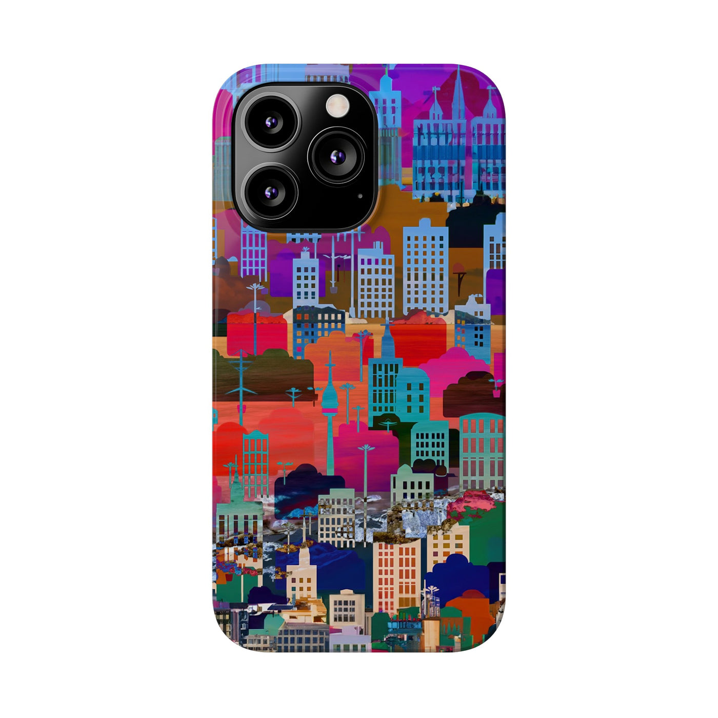 City Skyline Mosaic Slim Cute Phone Cases for Iphone | iPhone 15 Case | iPhone 15 Pro Max Case, Iphone 14, Iphone 14 Pro Max, Iphone 13, 12