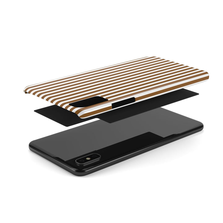 Slim Mocca Brown Striped Cute Phone Case for Iphone 16 - | iPhone 15 Pro Max Case | iPhone 14 Case Iphone 13 12 11 10 9 8 7 XS X Gift for Her - Studio40ParkLane