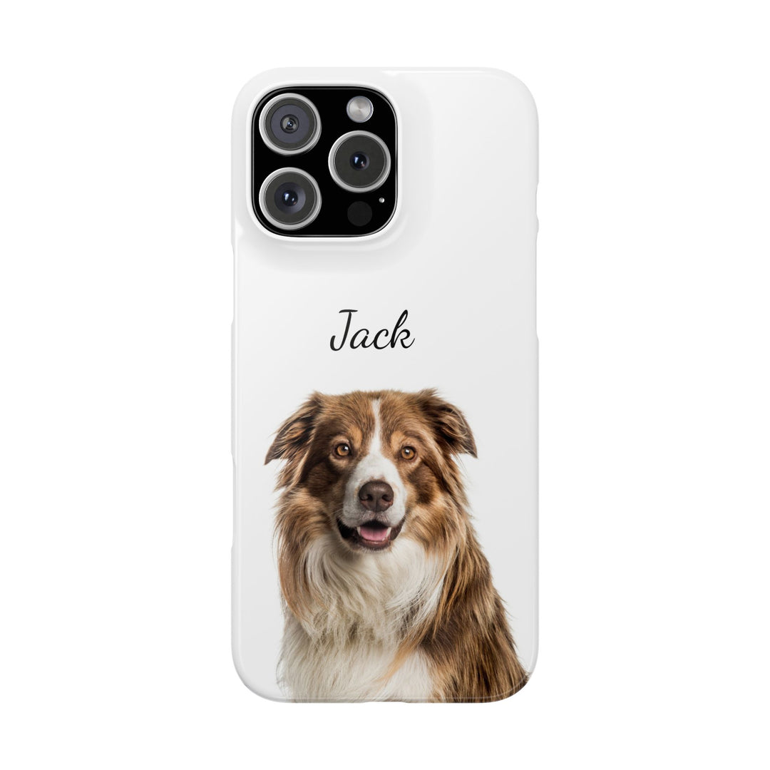 Slim Custom Personalized Pet Phone Cases Dog Phone Cases Cat Phone Cases for Iphone 16, 15, 14, 13, 12, 11, 8, 7 Custom Name Personalized Phone Case - Studio40ParkLane