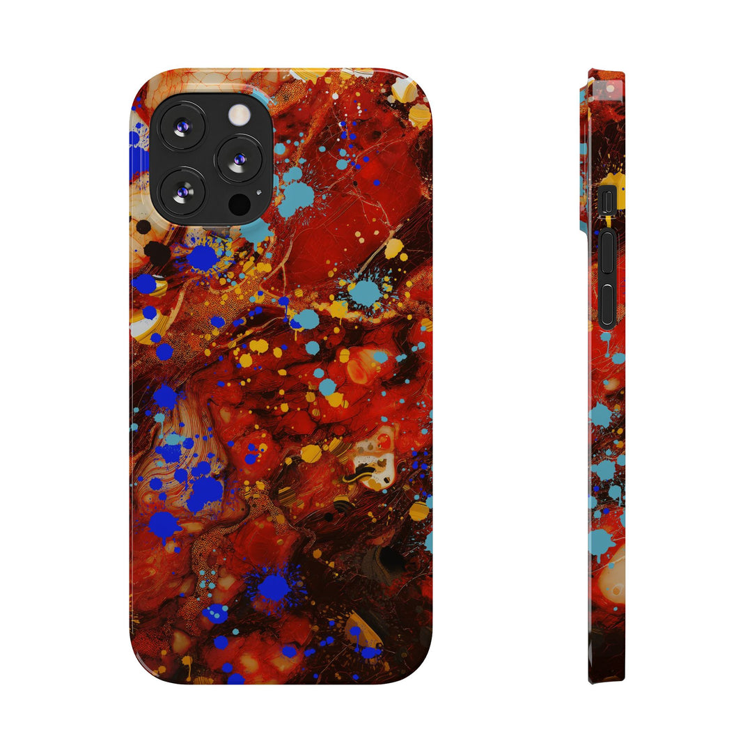 Slim Cute Phone Cases for Iphone - | iPhone 15 Case | iPhone 15 Pro Max Case, Iphone 14 Case, Iphone 14 Pro Max, Iphone 13, Fall Marble Paint Splash - Studio40ParkLane