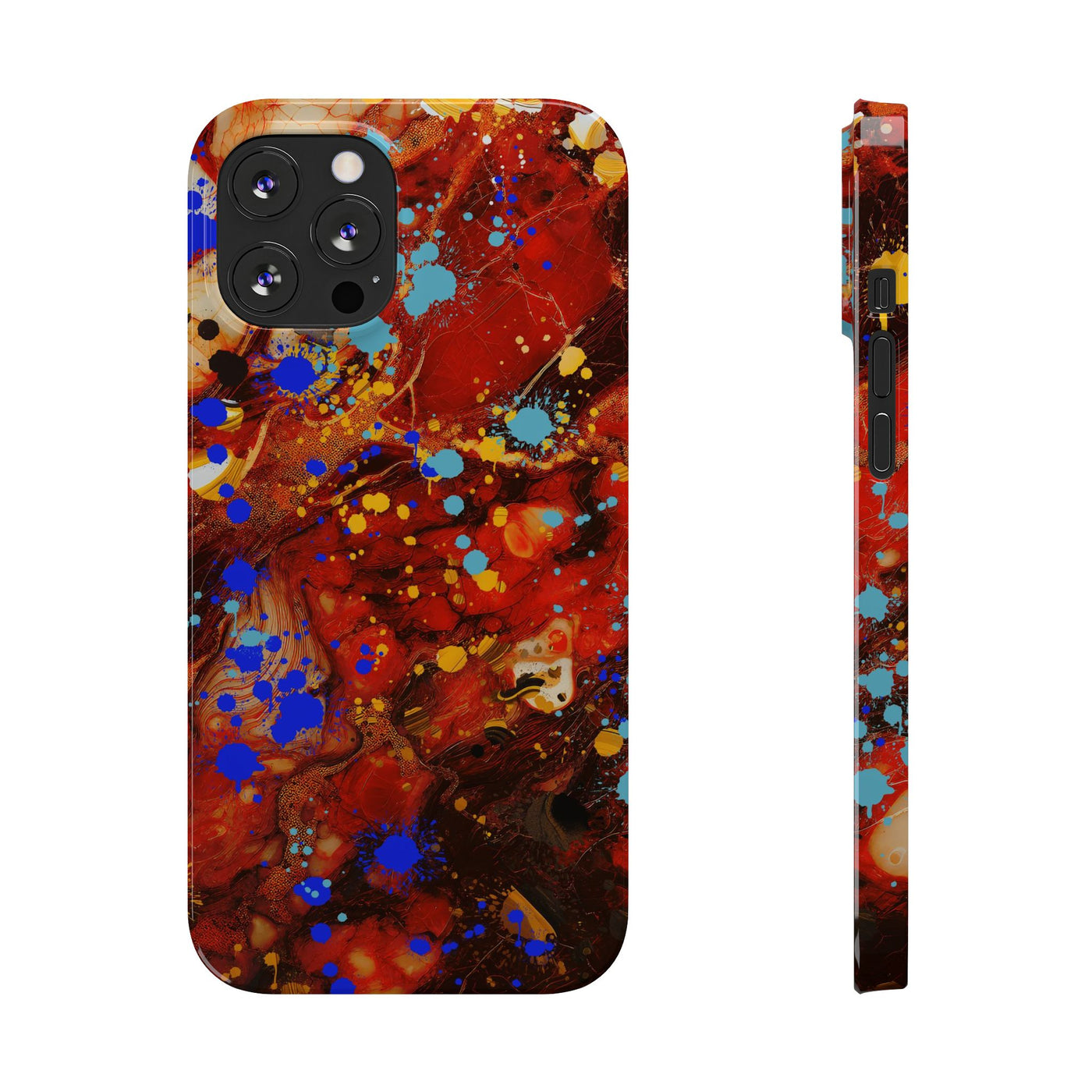 Slim Cute Phone Cases for Iphone - | iPhone 15 Case | iPhone 15 Pro Max Case, Iphone 14 Case, Iphone 14 Pro Max, Iphone 13, Fall Marble Paint Splash