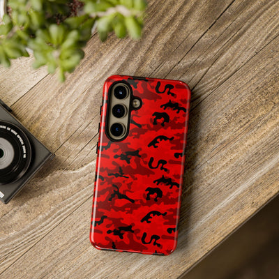 Impact Resistant, Red Camo Camouflage, Cute Phone Cases for Samsung S24, S23, S22, S21, IPhone 15 pro Iphone 14 pro Iphone 13 IPhone 12 Iphone 11