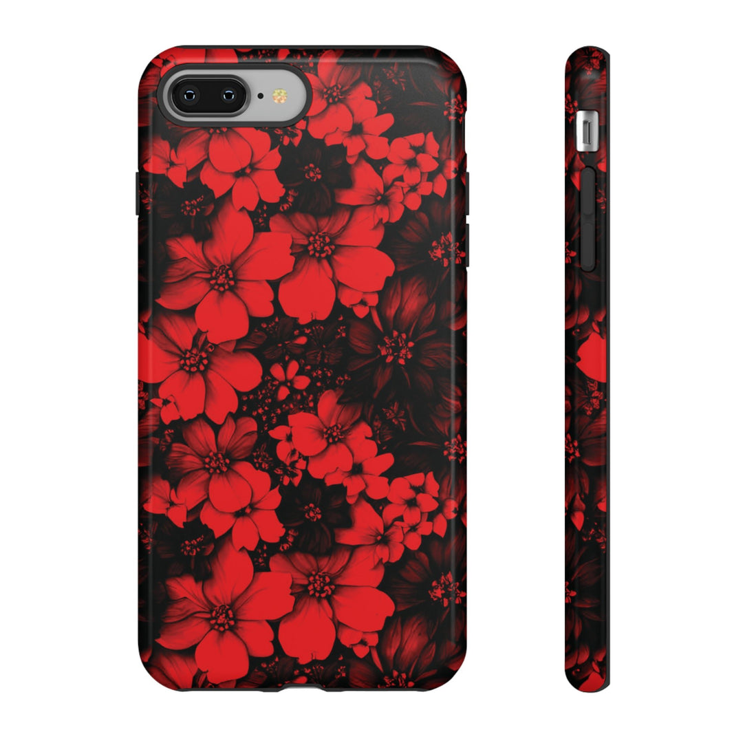 Cute IPhone Case | Red Black Flowers, iPhone 15 Case | iPhone 15 Pro Case, Iphone 14 Case, Iphone 14 Pro Max Case, Protective Iphone Case - Studio40ParkLane