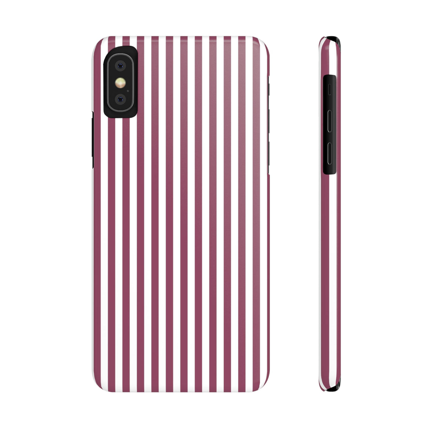 Slim Claret Red Striped Cute Phone Case for Iphone 16 - | iPhone 15 Pro Max Case | iPhone 14 Case Iphone 13 12 11 10 9 8 7 XS X Gift for Her - Studio40ParkLane