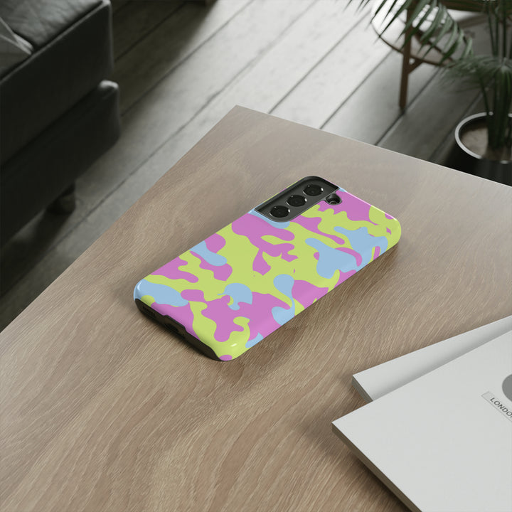 Cute Phone Case | Aesthetic Phone Cases| for Galaxy S23, S22, S21, S20 | Blue Pink Camouflage, Protective Phone Case - Studio40ParkLane