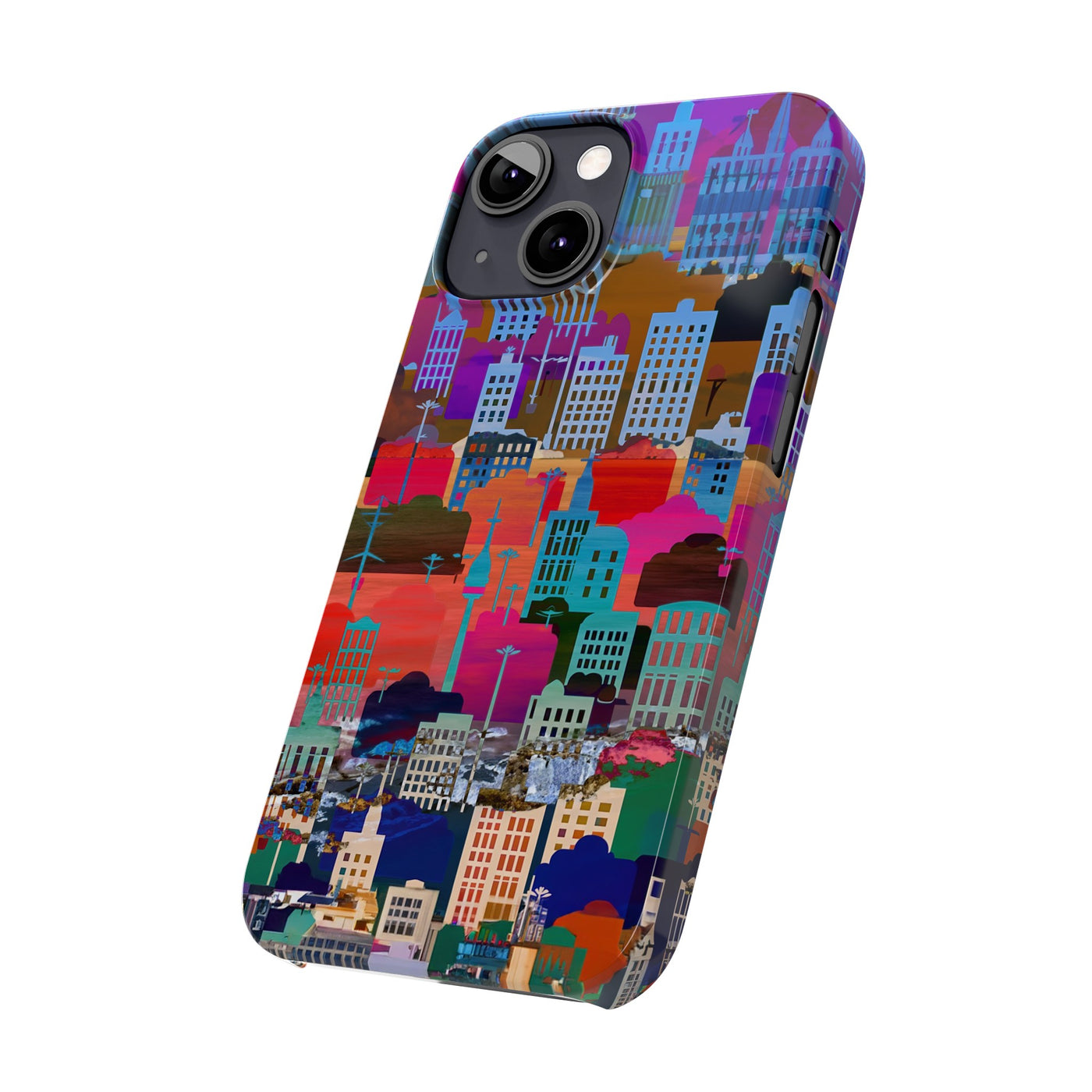 City Skyline Mosaic Slim Cute Phone Cases for Iphone | iPhone 15 Case | iPhone 15 Pro Max Case, Iphone 14, Iphone 14 Pro Max, Iphone 13, 12