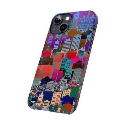 City Skyline Mosaic Slim Cute Phone Cases for Iphone | iPhone 15 Case | iPhone 15 Pro Max Case, Iphone 14, Iphone 14 Pro Max, Iphone 13, 12