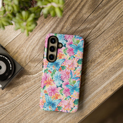 Premium Tough Butterflies Flowers Cute Phone Cases for Samsung S24, S23, S22, S21, S20, Plus and Ultra, Iphone 16 Pro Max,15, 14, 13, 12, 11, 10