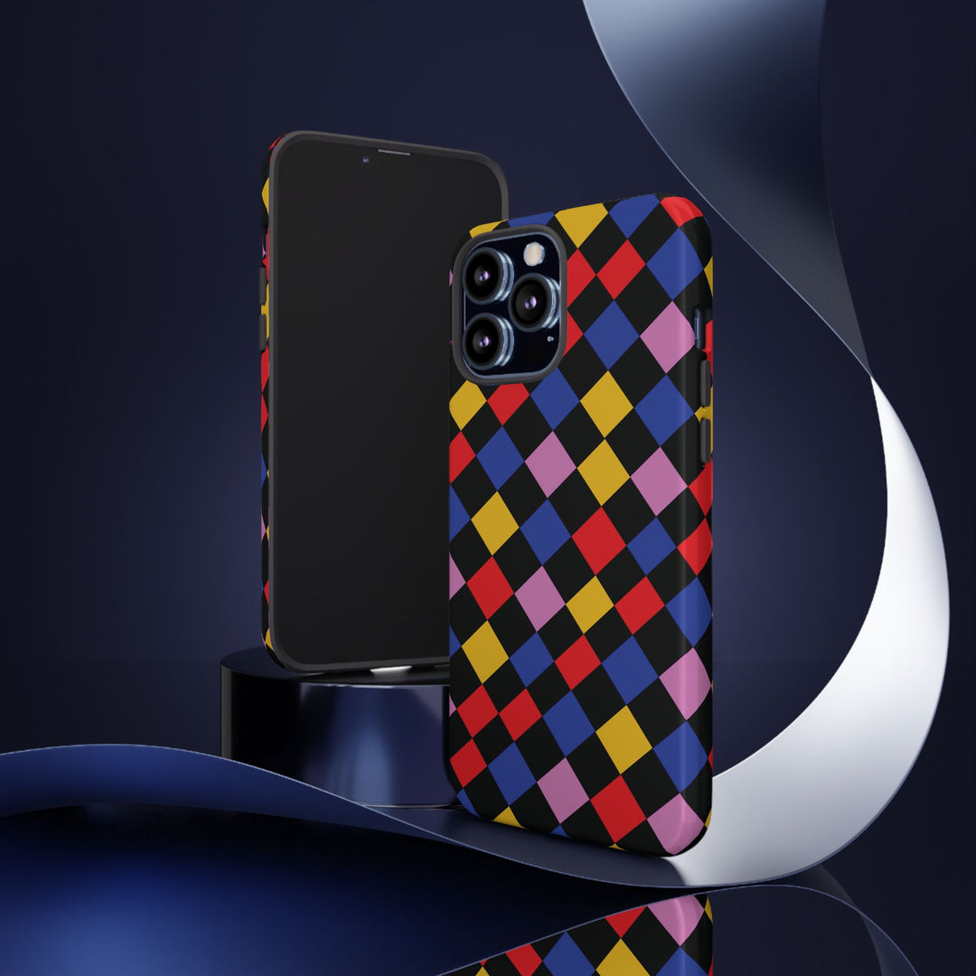 Aesthetic Tough Colorful Checkerboard Phone Case Premium - For iPhone 17 Pro Max iPhone 16 Pro iPhone 15 Iphone 14 Plus 13 Pro 12 11 10 XR - Studio40ParkLane