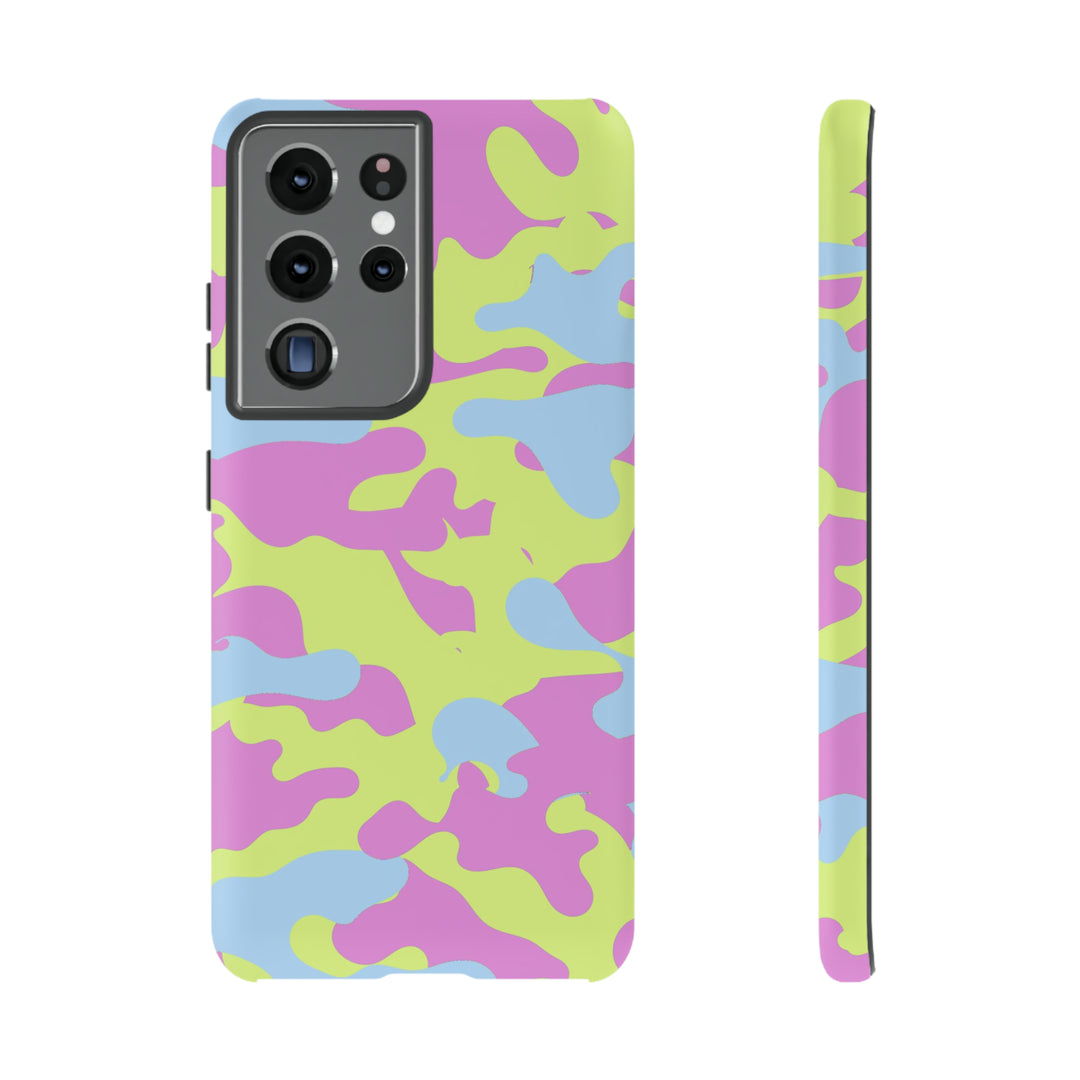 Cute Phone Case | Aesthetic Phone Cases| for Galaxy S23, S22, S21, S20 | Blue Pink Camouflage, Protective Phone Case - Studio40ParkLane