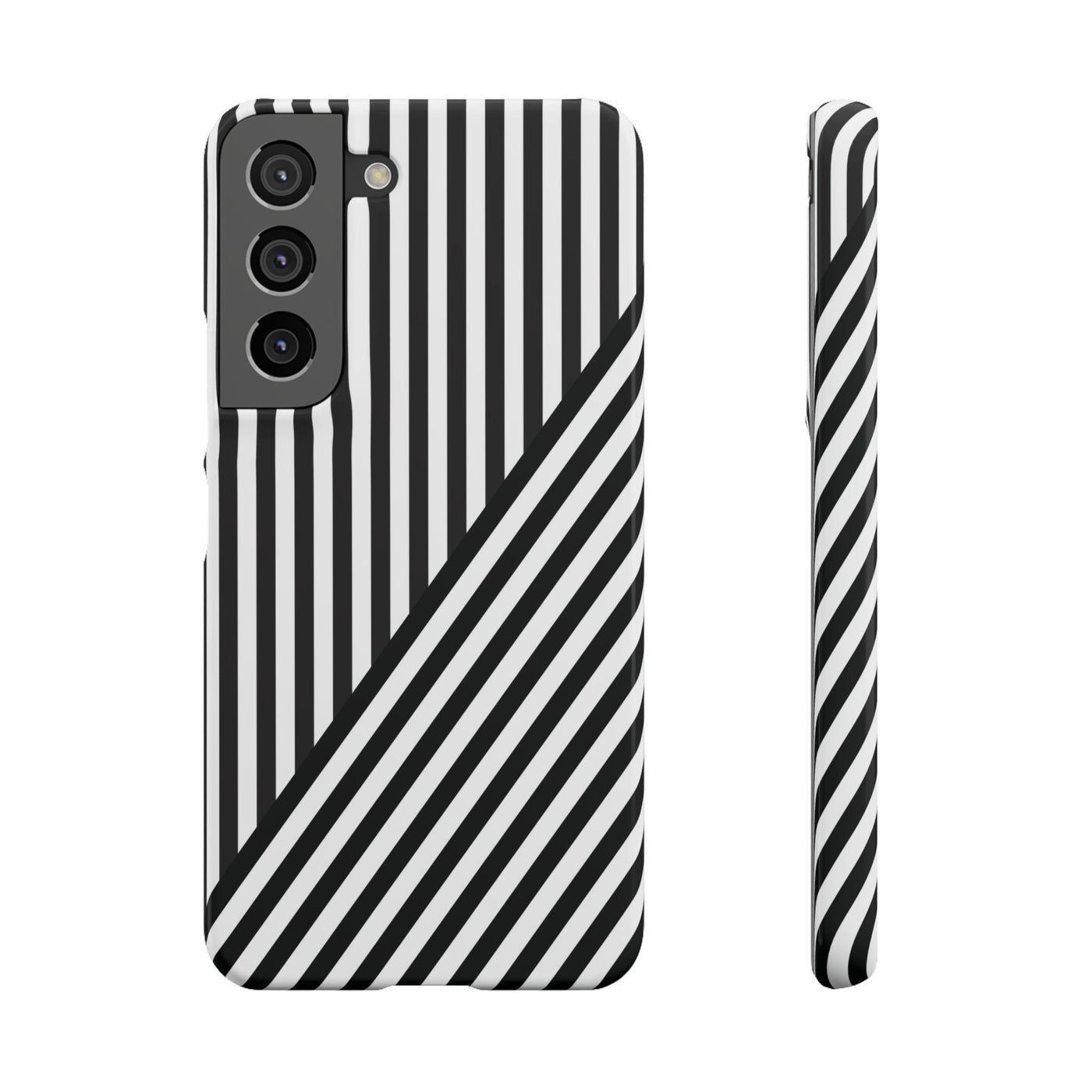 Aesthetic Black White Stripes Cute Phone Case Sleek Snap - For iPhone 17 Pro Max iPhone 16 Pro iPhone 15 Iphone 14 Plus 13 Pro 12 11 10 Gift - Studio40ParkLane