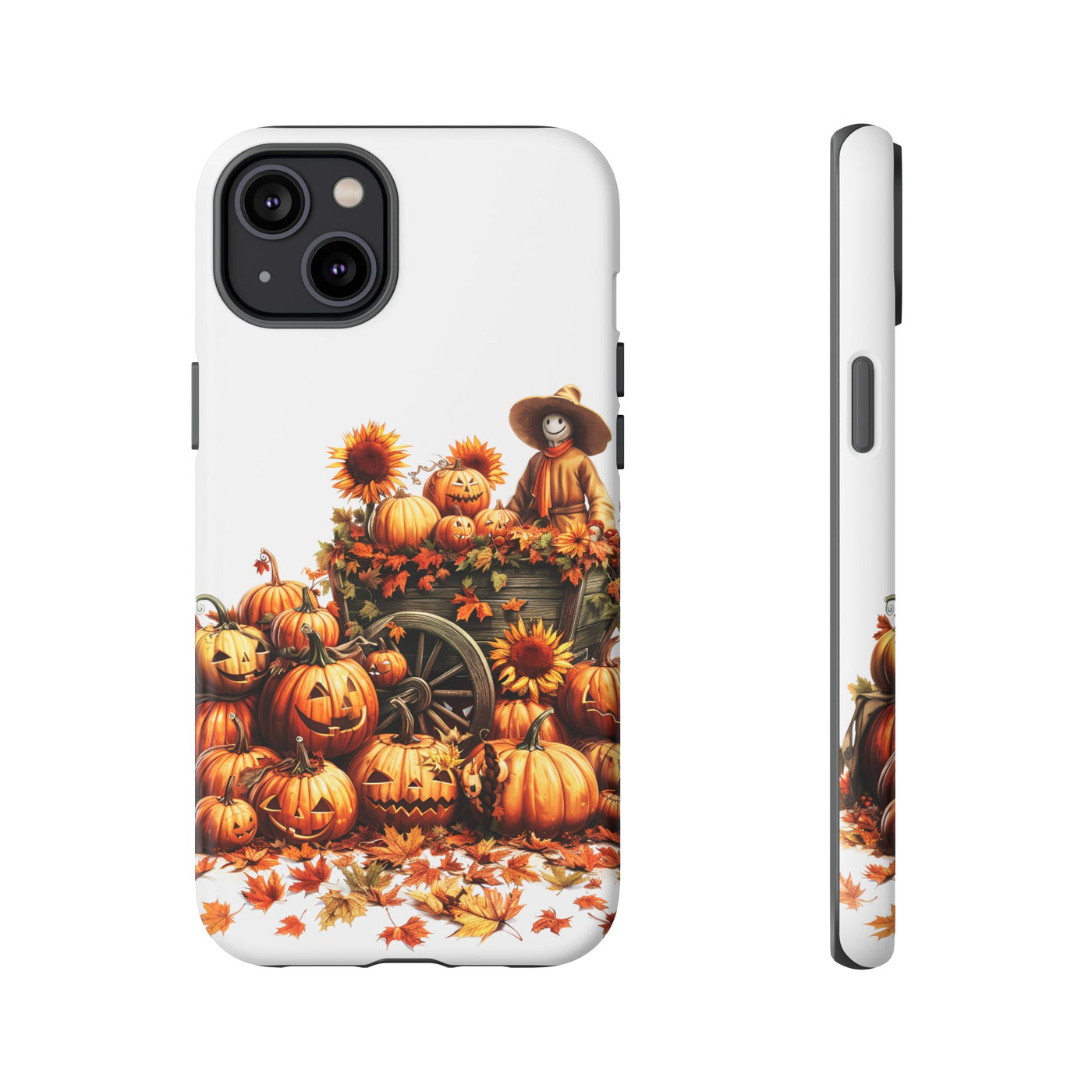 Impact Resistant, Fall Leaves Scarecrow, Cute Phone Cases for Samsung S24, S23, S22, S21, IPhone 15 pro Iphone 14 pro Iphone 13 IPhone 12 Iphone 11