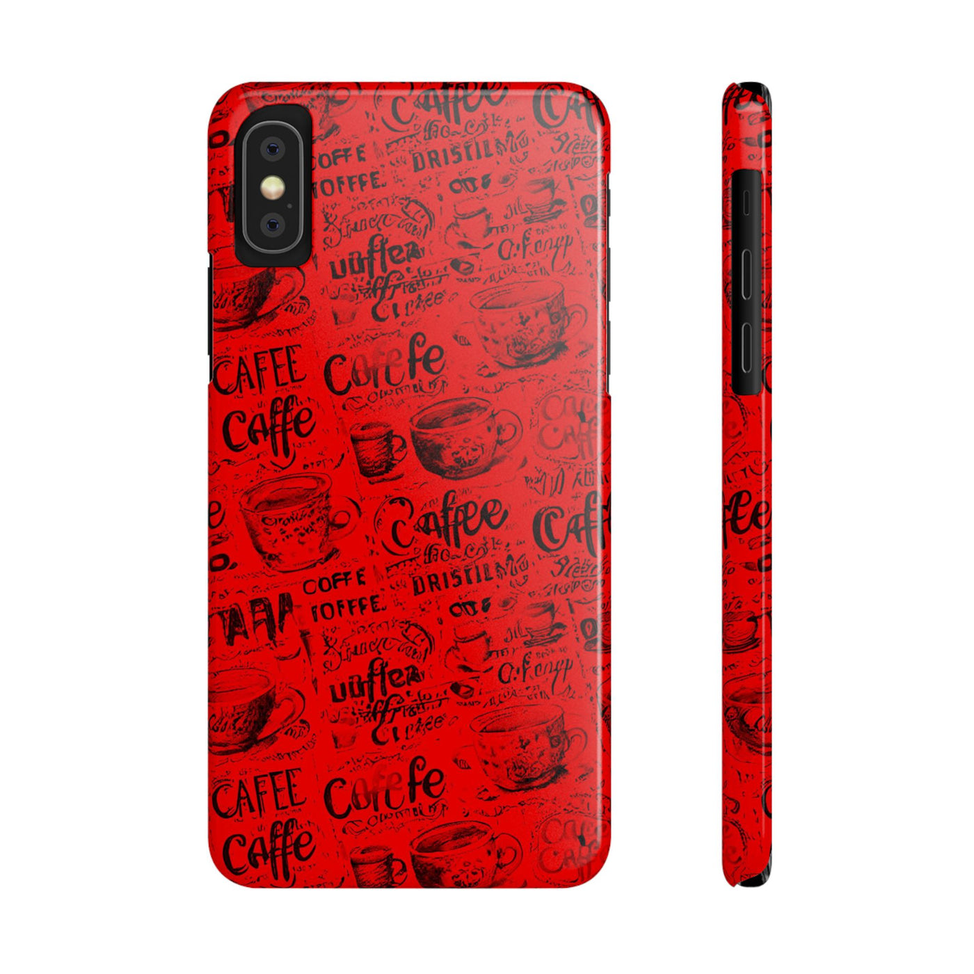 Slim Cute iPhone Cases - | iPhone 15 Case | iPhone 15 Pro Max Case, Iphone 14 Case, Iphone 14 Pro Max, Iphone 13, Red Black Coffee