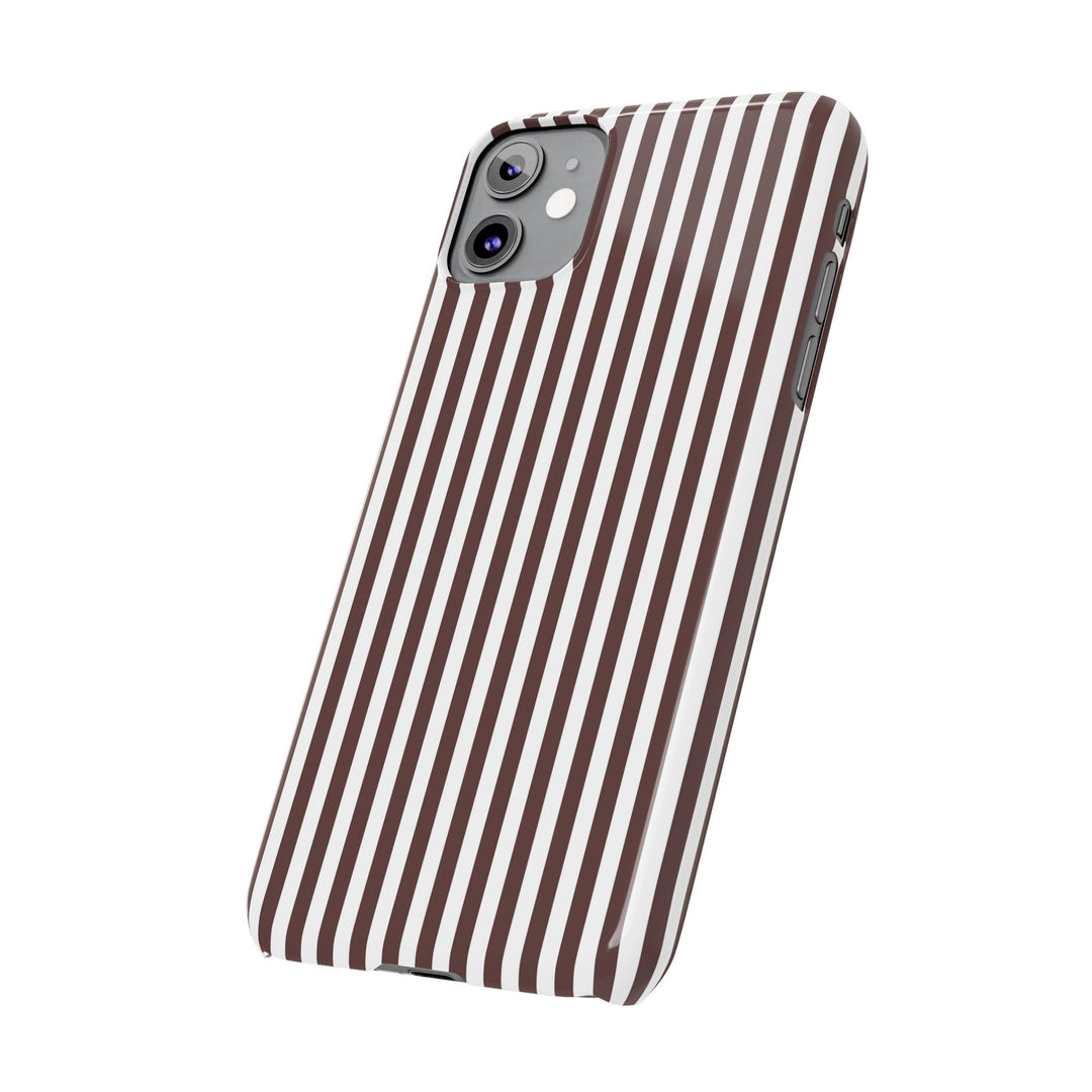 Slim Carriage Brown Striped Cute Phone Case for Iphone 16 - | iPhone 15 Pro Max Case | iPhone 14 Case Iphone 13 12 11 10 9 8 7 Gift for Her - Studio40ParkLane