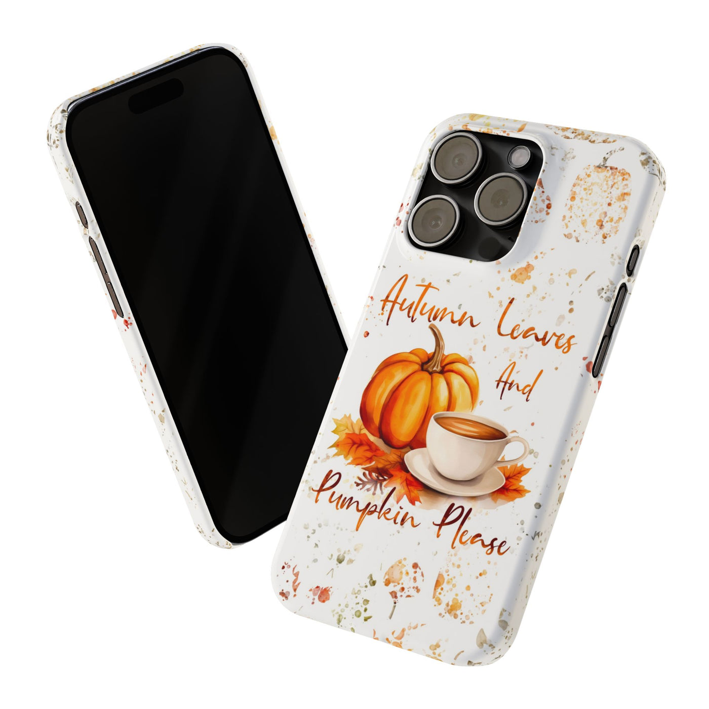 Fall Leaves and Pumpkins Slim Cute Phone Cases for Iphone  | iPhone 15 Case | iPhone 15 Pro Max Case, Iphone 14, Iphone 14 Pro Max, Iphone 13