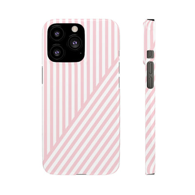 Aesthetic Sweet Pink Stripes Cute Phone Case Sleek Snap - For iPhone 17 Pro Max iPhone 16 Pro iPhone 15 Iphone 14 Plus 13 Pro 12 11 10 Gift
