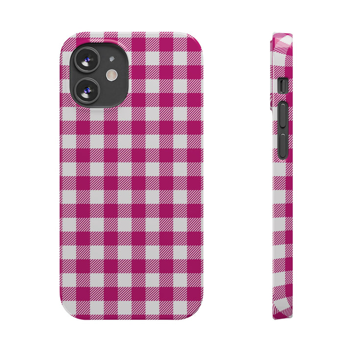 Slim Pink Gingham Gift for Her Cute Phone Cases for Iphone 16 Pro Max | iPhone 15 Case | iPhone 15 Pro Max Case, Iphone 14, 13, 12, 11, 10, 8, 7 - Studio40ParkLane
